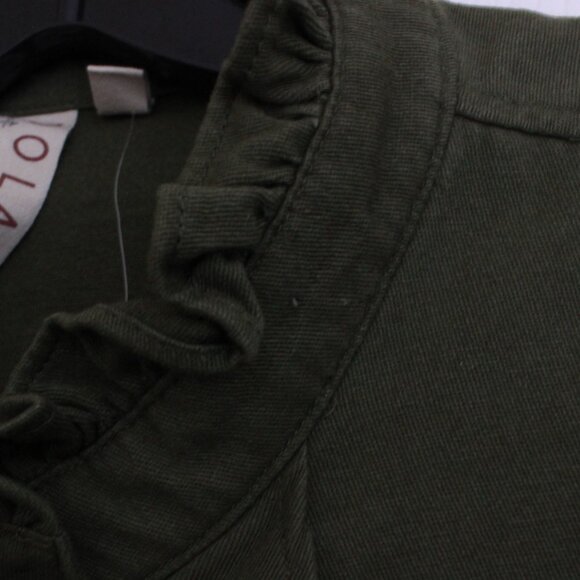 Anthropologie Dolan Olive Green Ruffle Utility Jacket Cotton - Picture 6 of 13